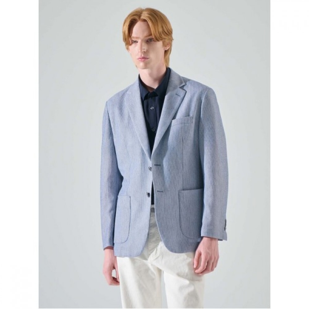 (Logadis) ウールブレンドラッセルティッシュソリッドライクライクライクライクライトジャケットブルー (RY4311P51P)