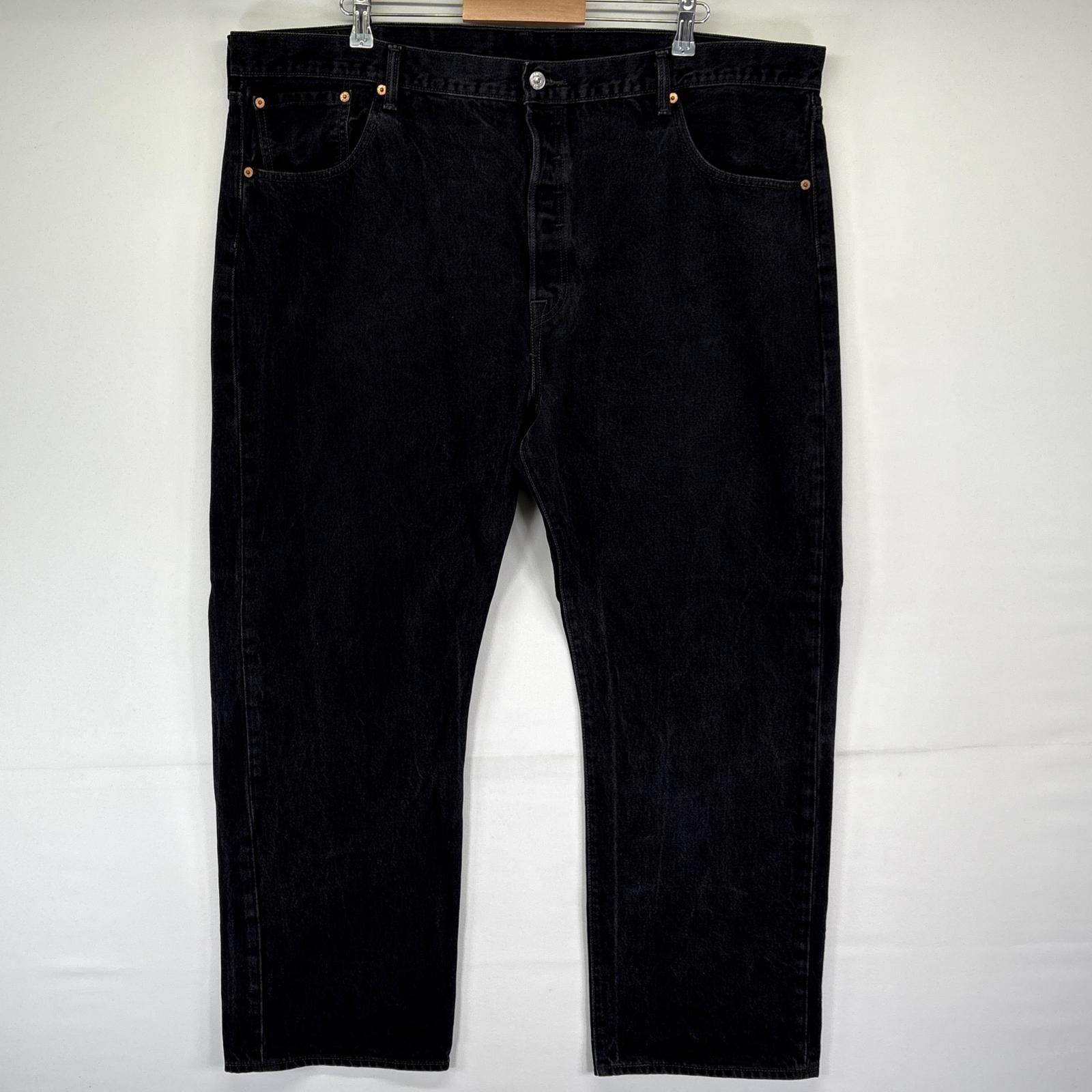 古着 デニムパンツ 501 ストレート ボタンフライ ジーンズ ジーパン 長ズボン 大きいサイズ w46 L32 ブラック メンズ