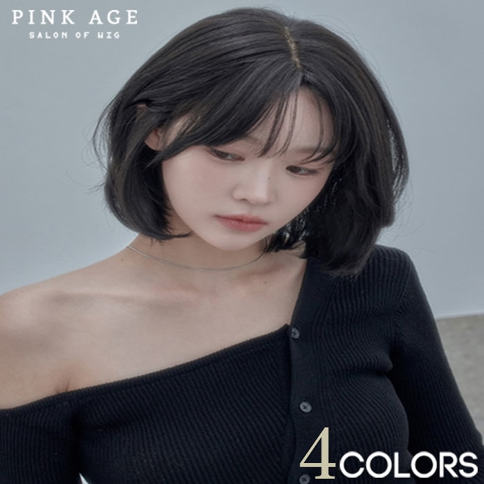 総手植えフルウィッグ) ショートボブ ベベカットパーマ（モースト原糸）