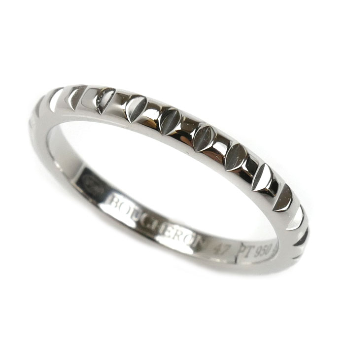 Boucheron ブシュロン Pt950プラチナ キャトル クルドパリ スモール リング・指輪 JAL0116047 7号 47 2.7g レディース 中古 美品