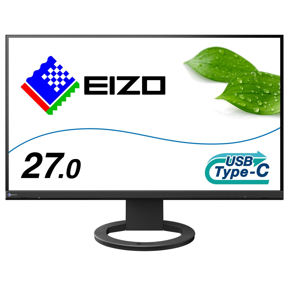 EIZOエイゾー 液晶ディスプレイ(27型/IPS/WQHD 2560×1440/5ms/HDMI/DP/USB Type-C/VESA/5年保証)(ブラック) EV2720SBK