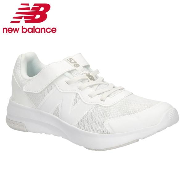 ニューバランス スニーカー キッズ ローカット GT578 NB new balance 白 ホワイト 面ファスナー 通学