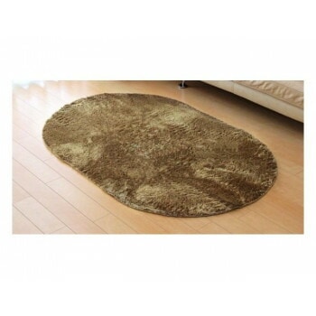 ランジュ ラグ カーペット 1畳 約100x150cm楕円 ベージュ 3958759