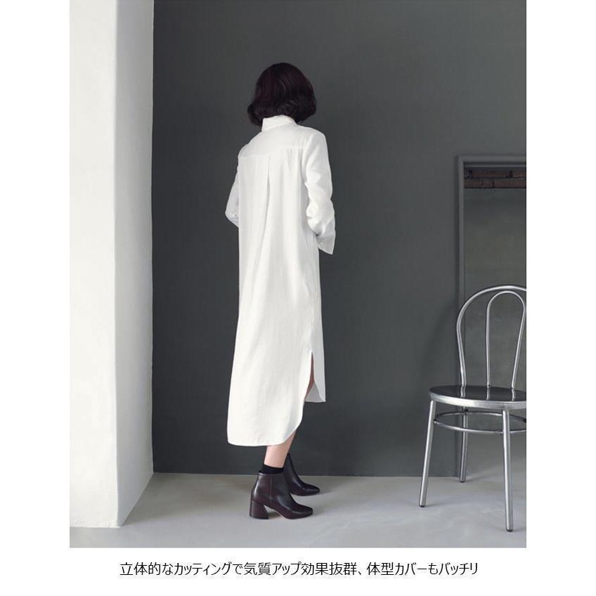 春 夏 シャツワンピ レディース シャツ 白 ロングシャツ 長袖ワンピース 不規則裾 長袖シャツ 気質アップ 重ね着 シャツワンピース ブラウス 春秋