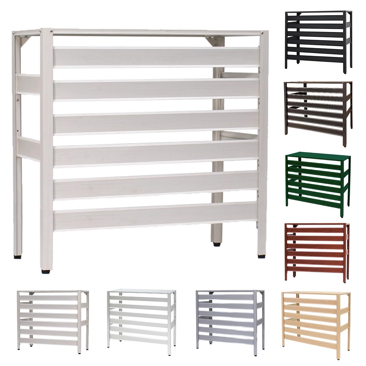 アルマックス(Almax) アルミ製 室外機カバー (ホワイト) 大型タイプ 実用新案登録商品 高さ88cm×幅93cm×奥行38cm アルミエアコンカバー アルマックス社製 KB-93W