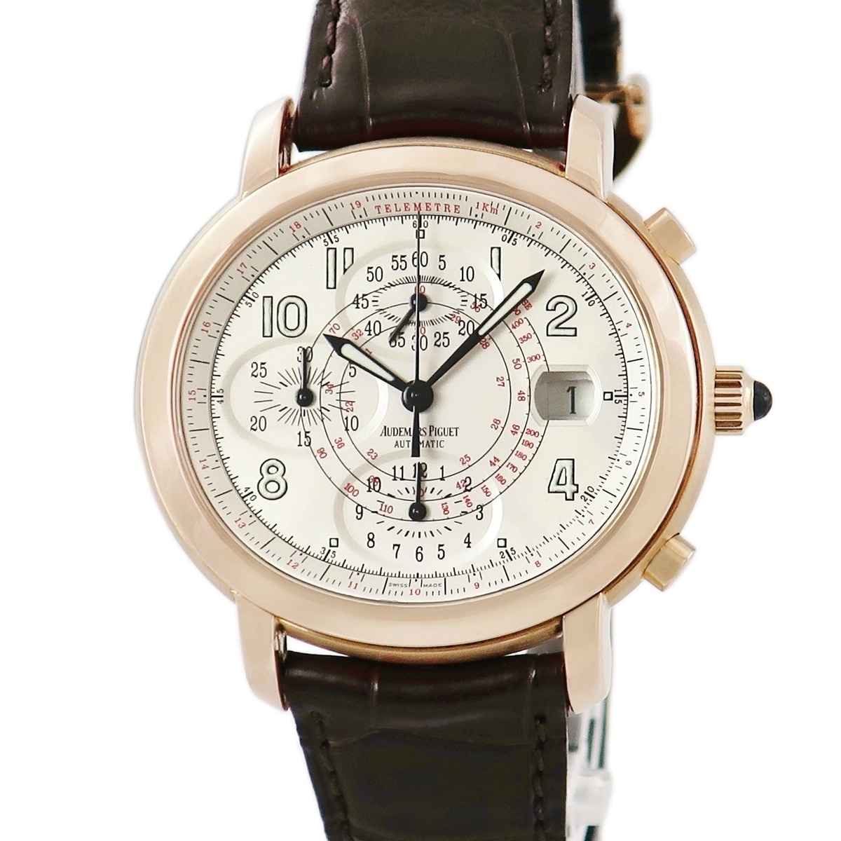 ミレネリー クロノグラフ 25822OR.O.0067CR.01 自動巻き メンズ K18RG無垢 アイボリー アラビア デイト 3年保証