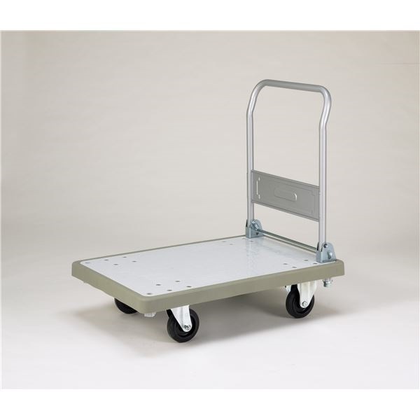 バンパーキャリー/台車 大 折りたたみ式 5インチ ゴム車 自在2 固定2 ストーンホワイト 静音キャスター仕様