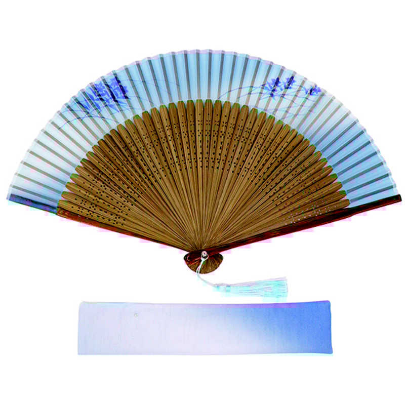 玉川　四十五間 季節の花扇子セット 桔梗ブルー　1L09005070