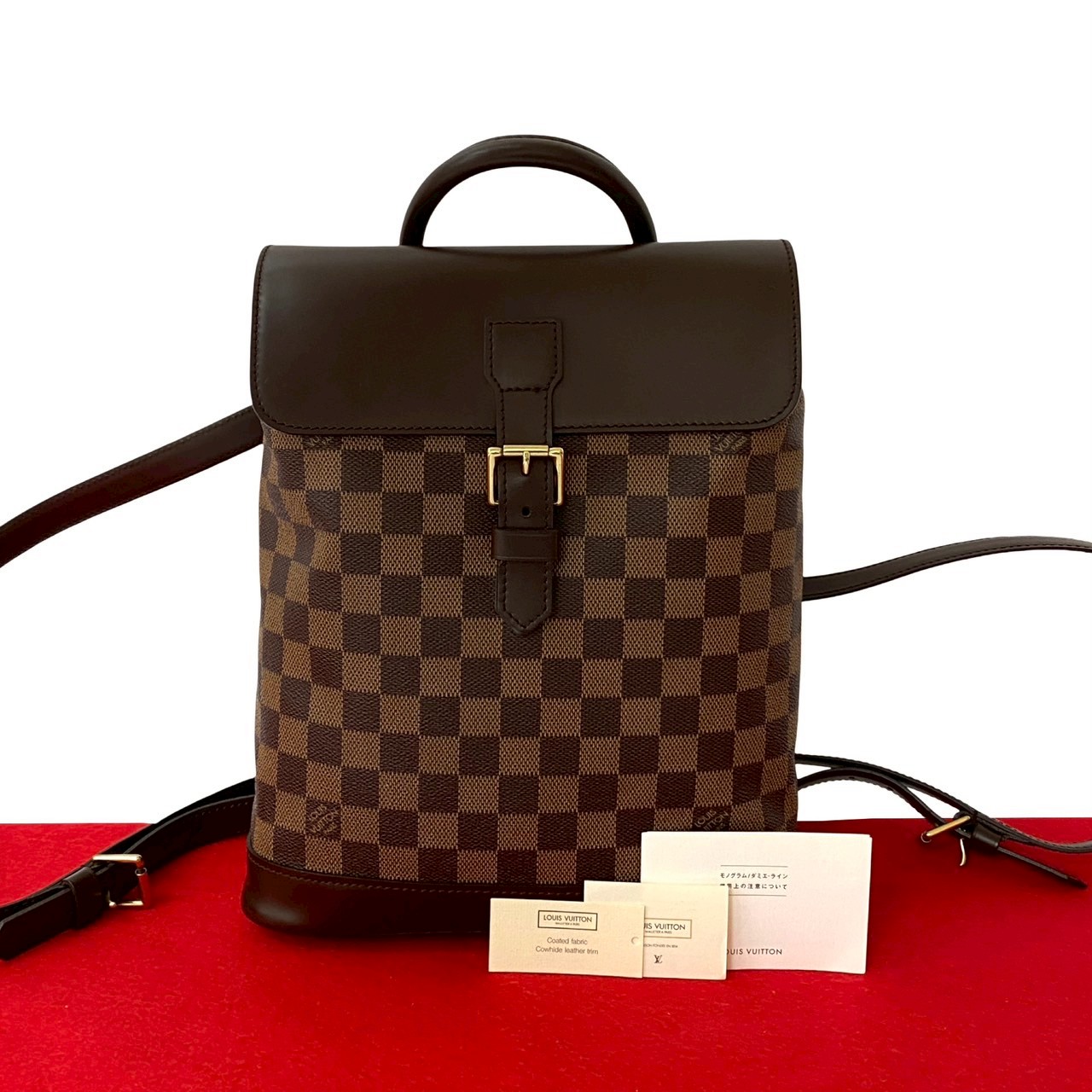 ヴィンテージ ソーホー ダミエリュックサック レザー PVC ブラウン 62776