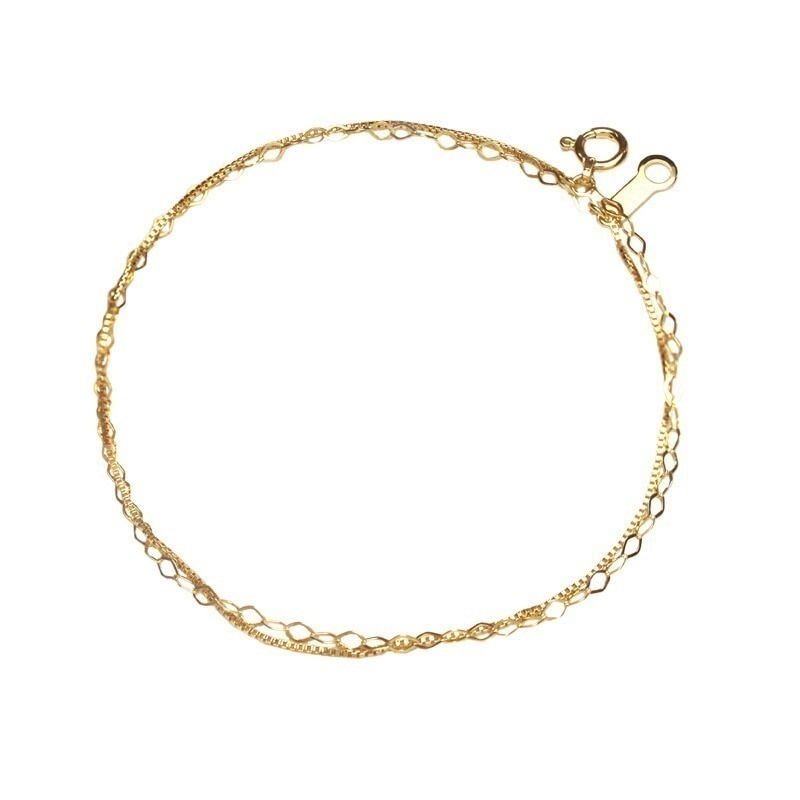 リボン済＆紙袋 4c ブレスレット 正規品 4度 レディース 2連ブレスレット イエローゴールド プレゼント ジュエリー アクセサリー 祝い 喜ばれるギフト