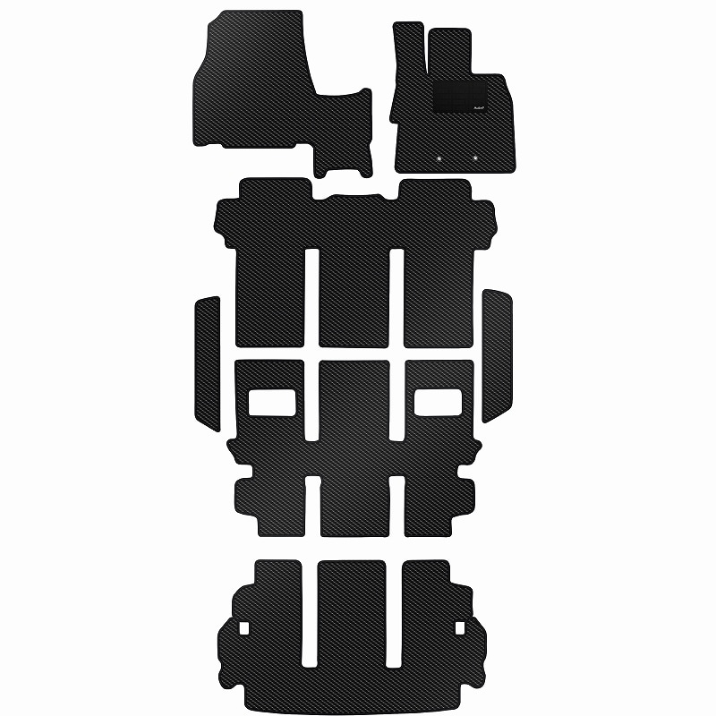 [防水マット]三菱 デリカD5 フロアマット+ステップマット+ ラゲッジマット( トランクマット) [カーボン柄]