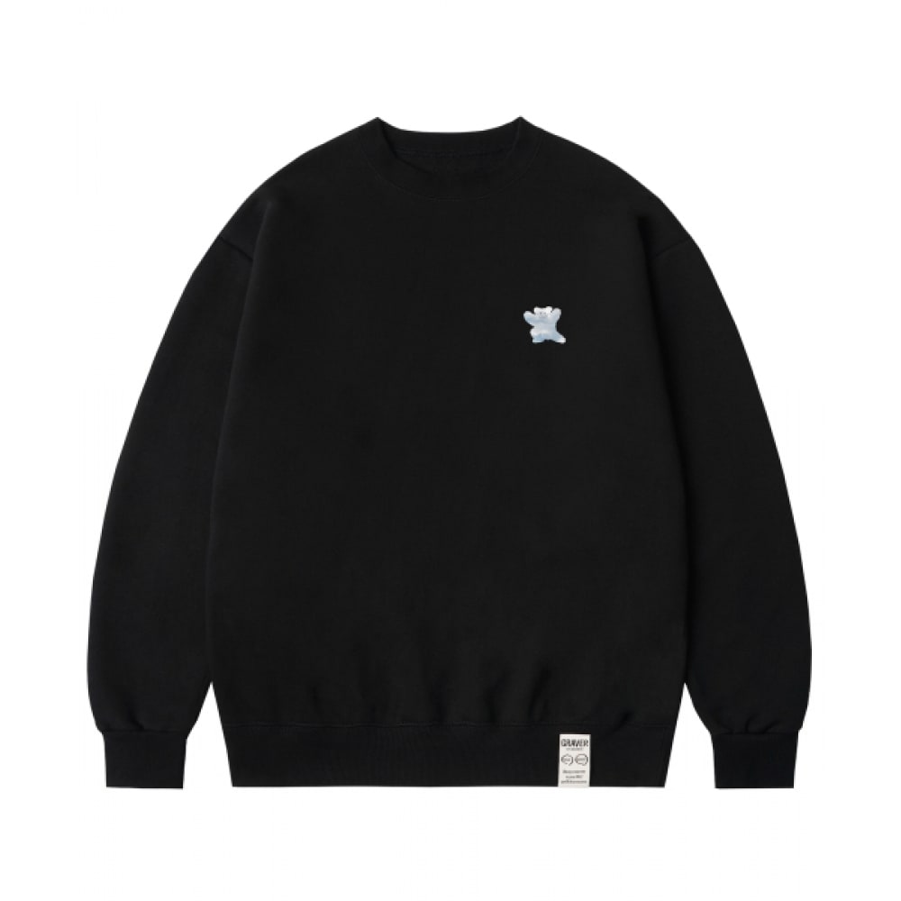 GRAVER [ユニセックス] スモールクラウドベアーズスマイルスウェットシャツ_ブラック