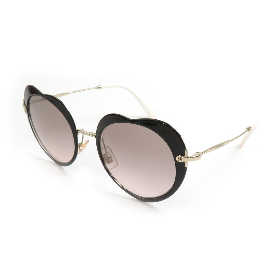 ミュウミュウ MIUMIU サングラス プラスチック ブラック レディース h31416g