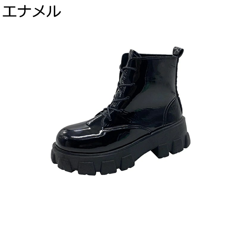 ショートブーツ 厚底 レディース 秋冬用 脚長 編み上げ レースアップ チャンキーヒール 履き心地良い 通勤 身長アップ プラットフォーム 疲れない 柔らか 軽い ノンスリップ 防水 晴雨兼用 レジャ 4,643円