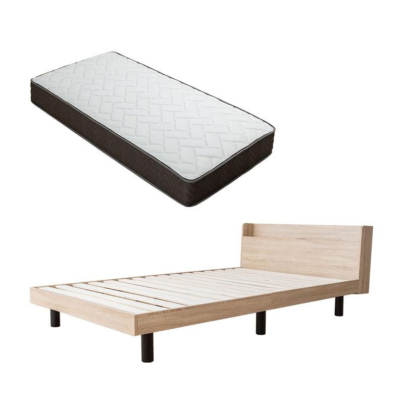 すのこ セミダブル マットレスセット すのこベッド マットレス セット ベッドフレーム コンセント シンプル ポケットコイル ベット