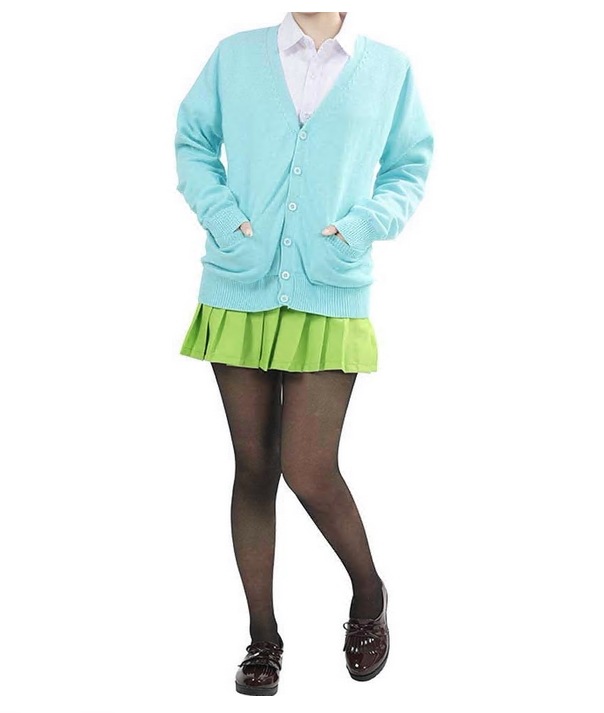 中野三玖コスプレ ４点セット ブルーカーディガン グリーンスカート 白ｔシャツ 中野三玖コスプレ