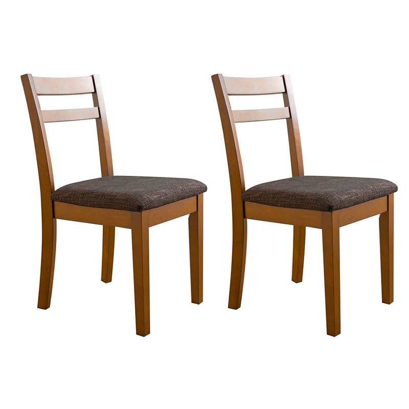 ダイニングチェア 2脚セット 木製チェア 布張り 単品 椅子 ファブリック クッション
