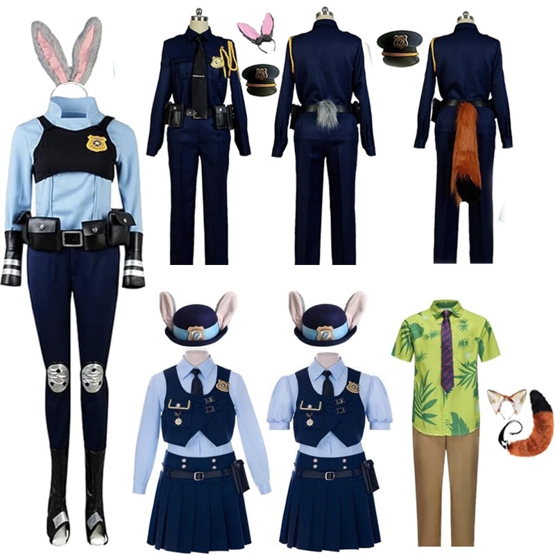 6種類 ニック コスプレ衣装 ジュデ コスプレ衣装 ニックワイルド コスプレ ジュディホップスコスプレ警察服 警察官 大人 帽子 耳 尻尾付き