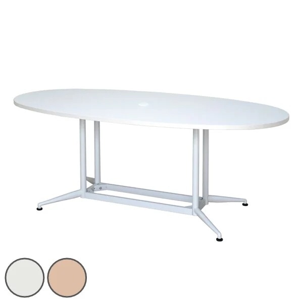 オーバルテーブル 幅180cm 円型 楕円形 テーブル 配線 ミーティング 会議 食堂 机 法人限定
