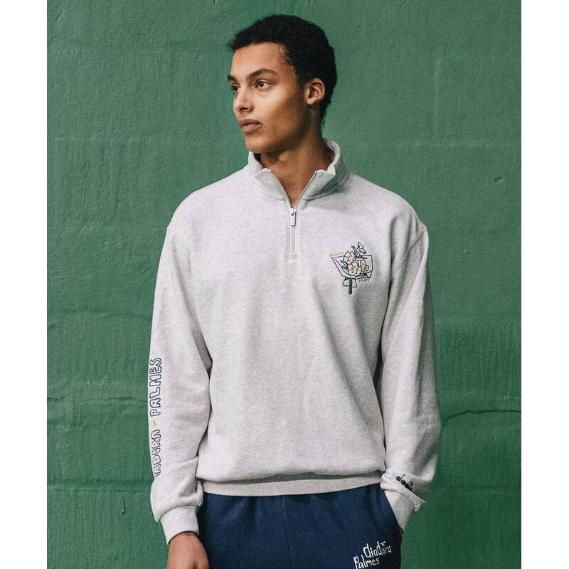 [ディアドラ diadora by PALMES] ハーフジップアップスウェットシャツ MELANGE GREY D6123LFS93MGL 417723