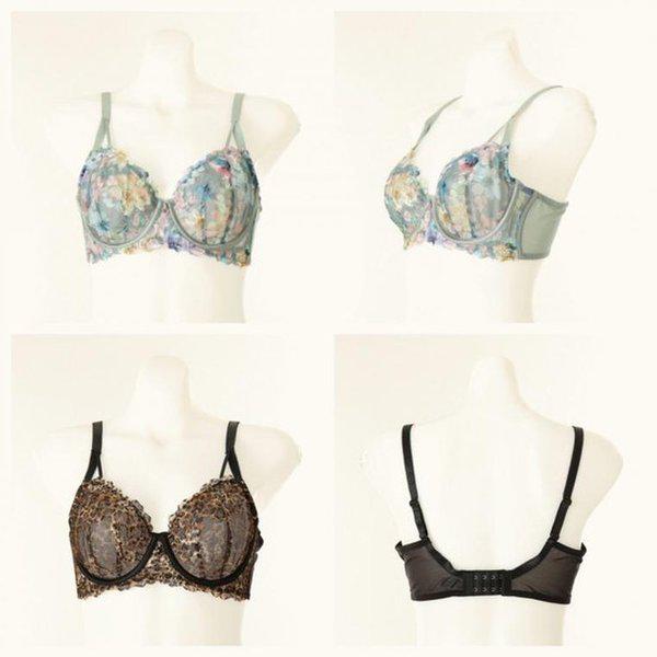 （正常）女性ブラ Dカップ プリント チューリップ レース 薄手ブラ_A VBR1710D_A
