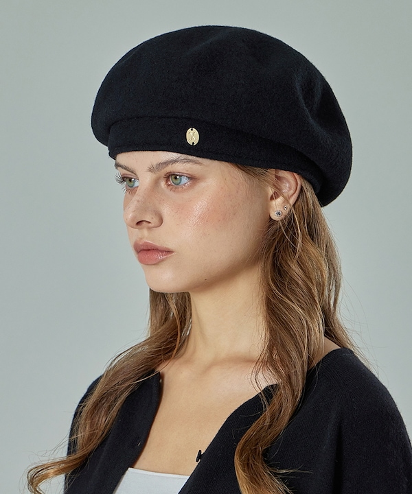 SHINYA 帽子　ベレー帽　コサージュ SHINYA帽子 ベレー帽 ブラック SHINYA 帽子 ベレー帽 コサージュ