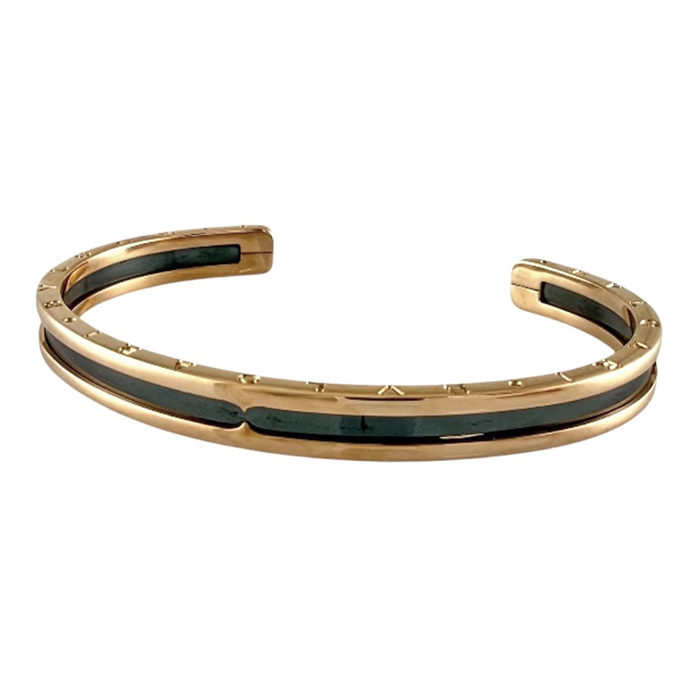 ブルガリ ビー・ゼロワン バングル 18金 K18ピンクゴールド ブラックセラミック BVLGARI 中古 美品