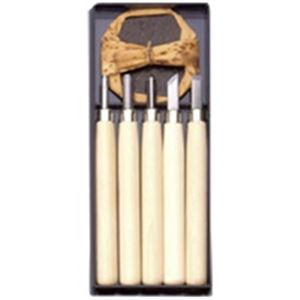 （まとめ）義春刃物 マルイチ彫刻刀 R-5 プラケース5本組 (×5セット)