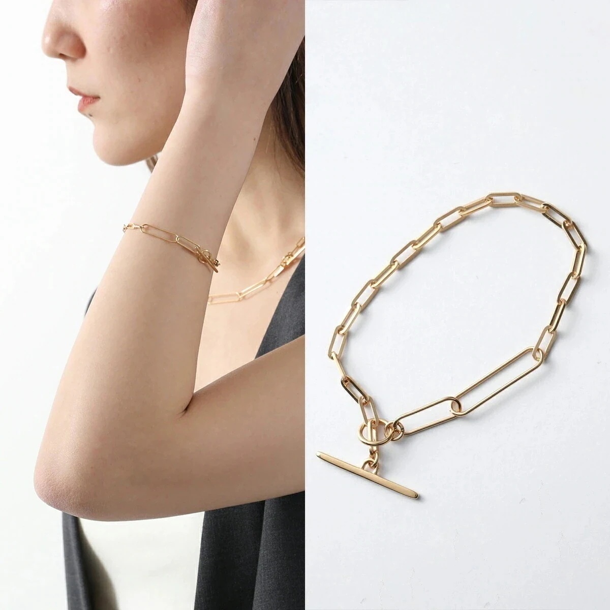 Otiumberg オティウムバーグ ブレスレット Two Chain Paperclip Bracelet ペーパークリップ OT0029-2582 レディー 16,134円