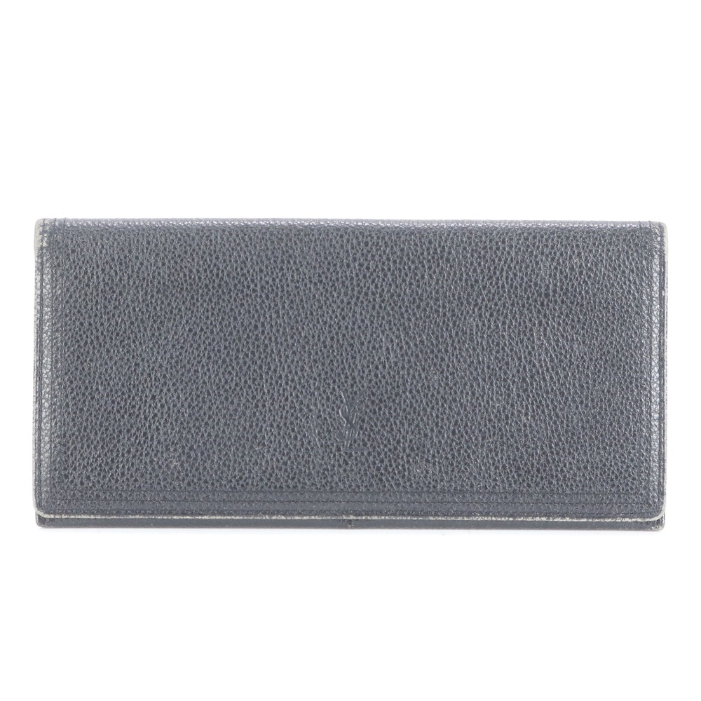 美品 YSL レザー 長財布 長財布 二つ折り ウォレット ラウンドファスナー メンズ RUE CP4-9 中古