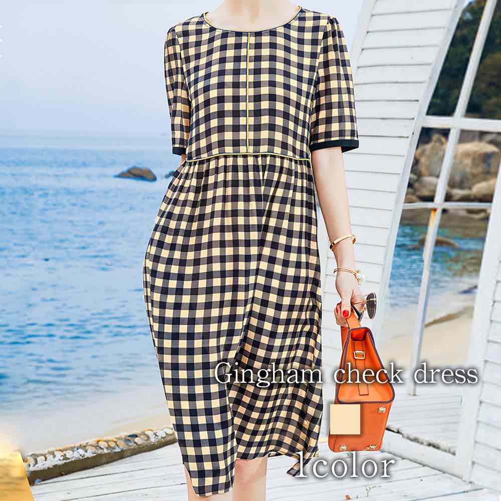 ワンピース レディース ギンガムチェックワンピース きれいめ ブランド Aライン ルームウェア 大きいサイズ 韓国 50代 ロング ニット カジュアル パジャマ おしゃれ かわいい アウトドア スカー