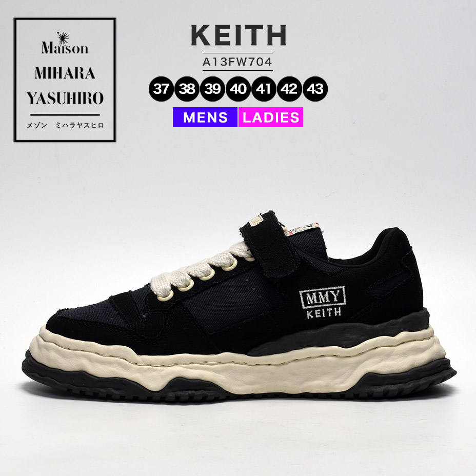 mihara yasuhiro スニーカー メンズ レディース 厚底 黒 韓国 KEITH A13FW704 ブランド おしゃれ ローカット カジュアルシューズ 歩きやすい 履きやすい キャンバス