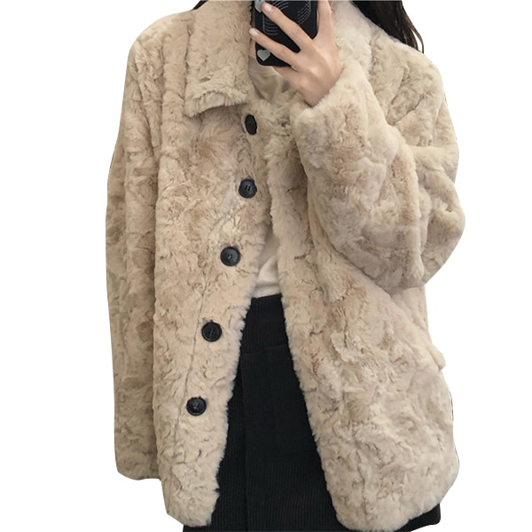 韓国風ウサギのぬいぐるみをまねるゆったりしたコート