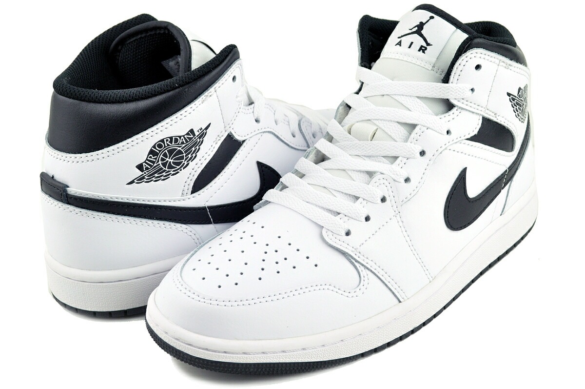 エアジョーダン 1 ミッド ホワイト ブラック スニーカー AJ1 dq8426-132