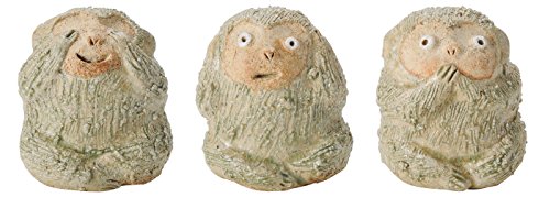 信楽焼 へちもん 荒土 置物 三猿