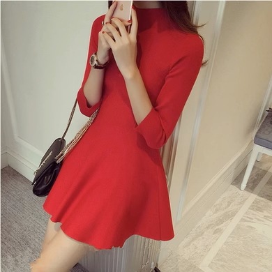 ワンピース フレアワンピース ショート ショート丈 膝上 半袖 襟付き 細身 Aライン シースルー ニット かわいい 可愛い きれいめ シンプル おしゃれ お洒落 可愛い 女子