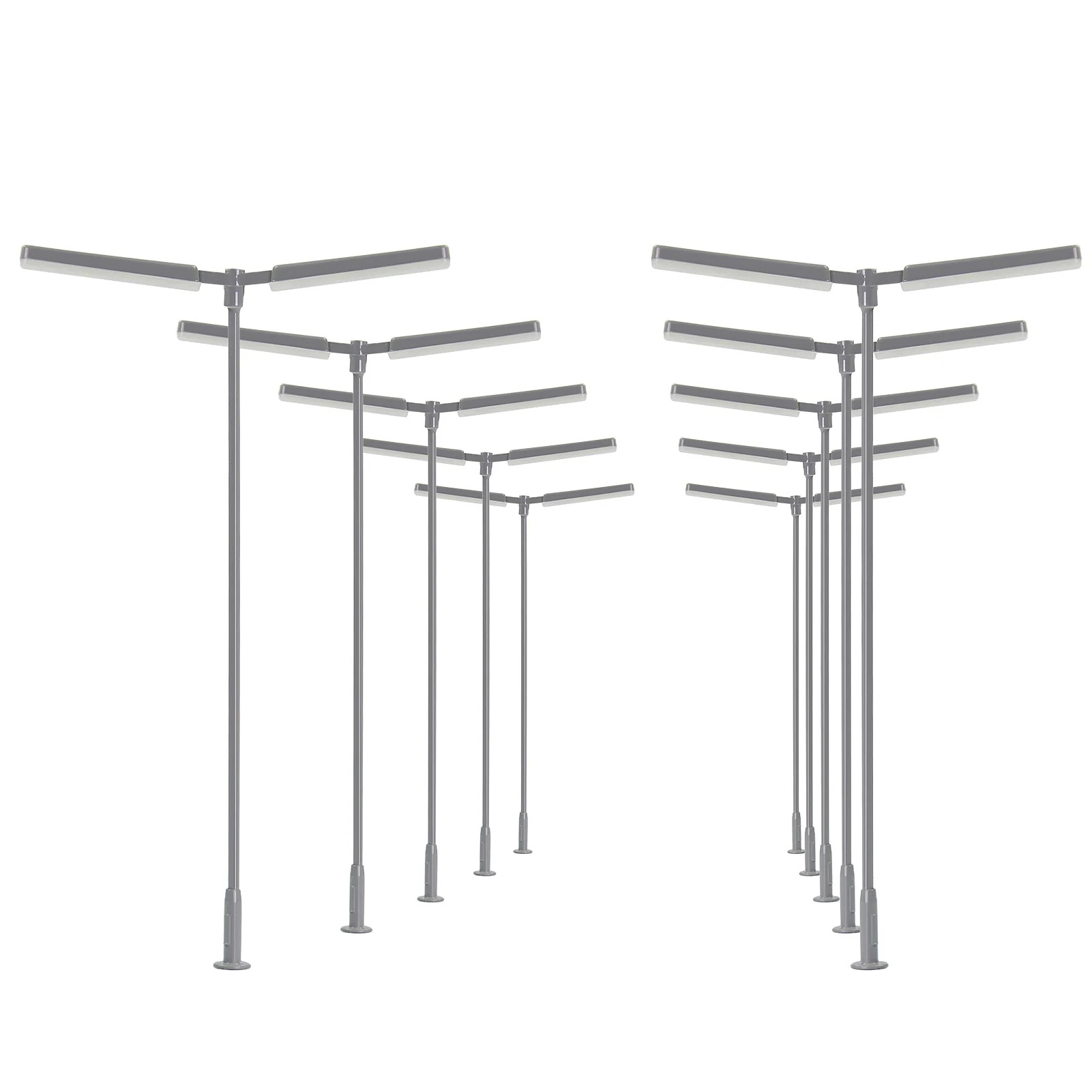 LD06 10個モデルレイアウト街路灯プラットフォームランプHO/TT/N/ZスケールランプシェードLEDウォームホワ