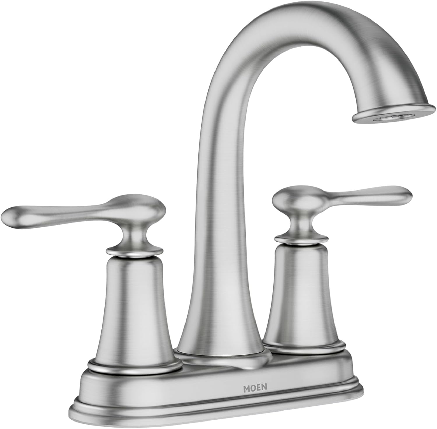 Moen Ellicott 84092SRN Spot Resist Brushed Nickel 2-Handle 4-in Centerset Bathroom Sink Faucet with