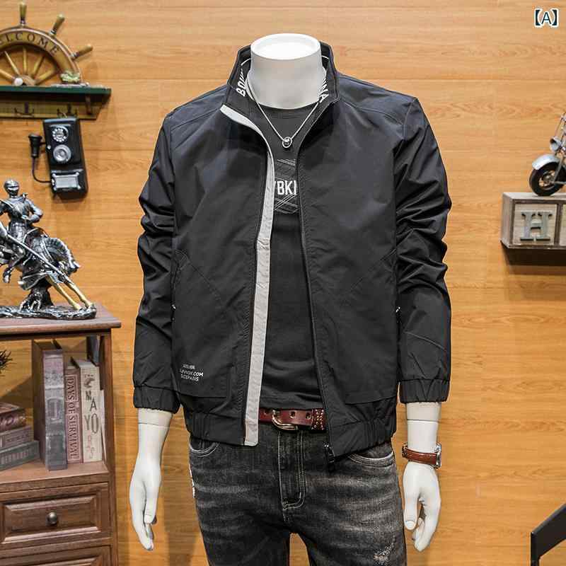 メンズ ファッション スタンドカラー ジャケット 春秋 トレンド カジュアル シンプル 韓国 テーラードジャケット