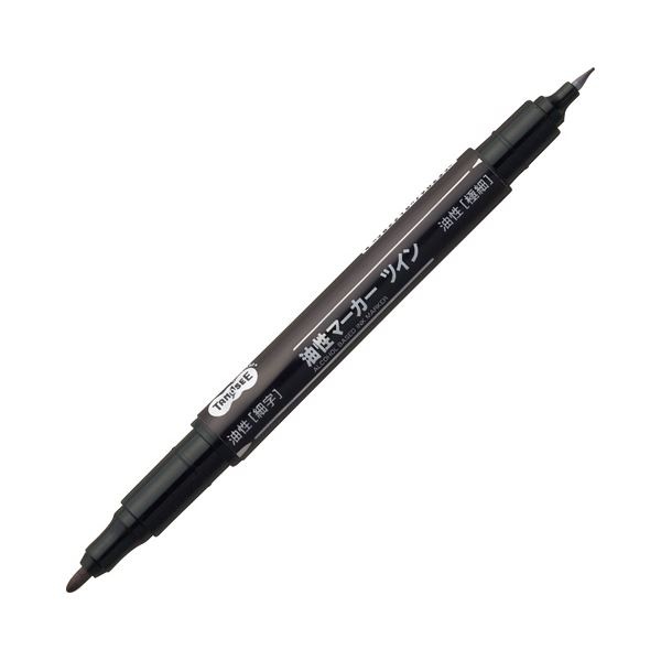 （まとめ） TANOSEE キャップ式油性マーカー ツイン 細字+極細 黒 1セット（50本） (×4セット) 8,363円