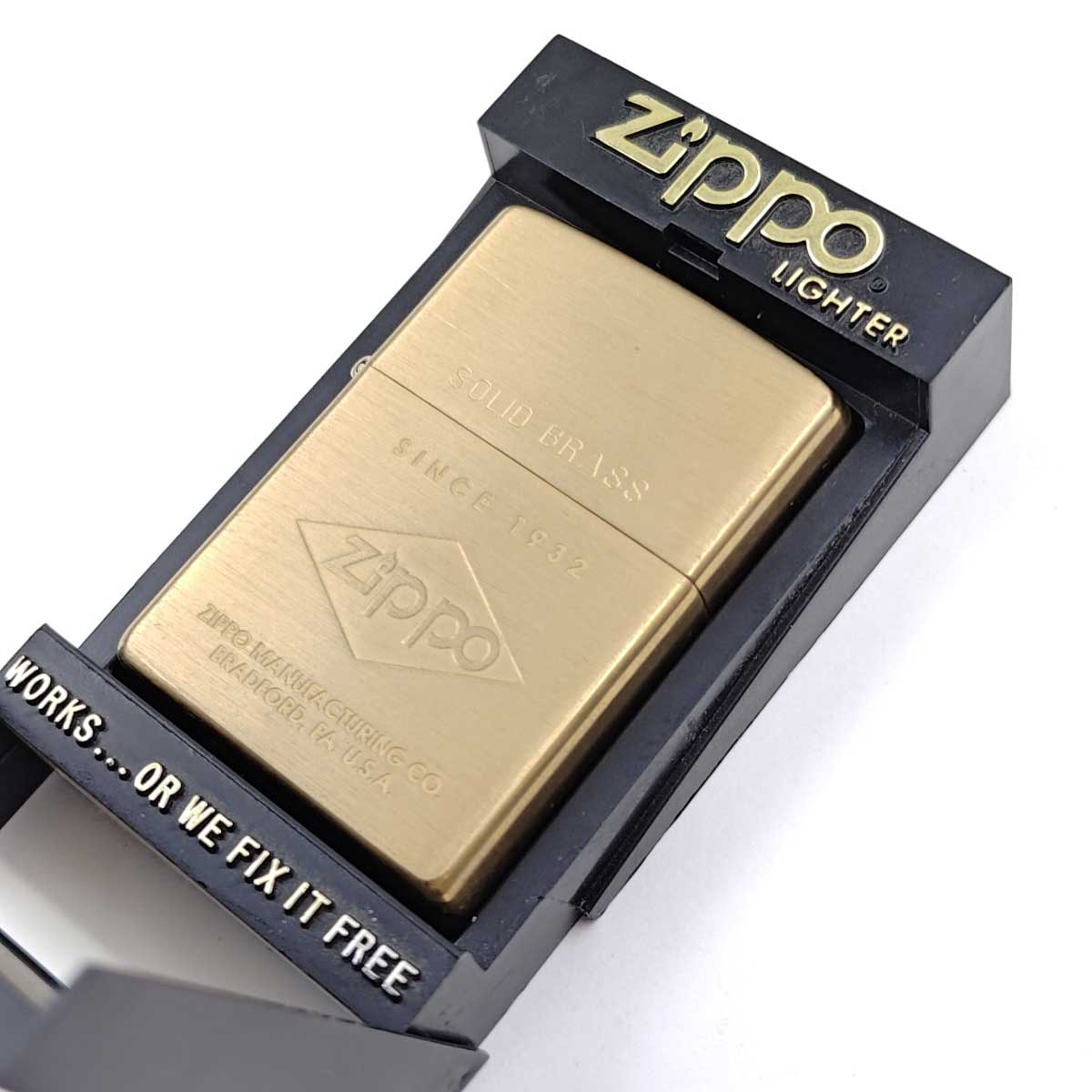 【中古】zippo ジッポー SOLID BRASS 2000年製 ソリッドブラス ライター