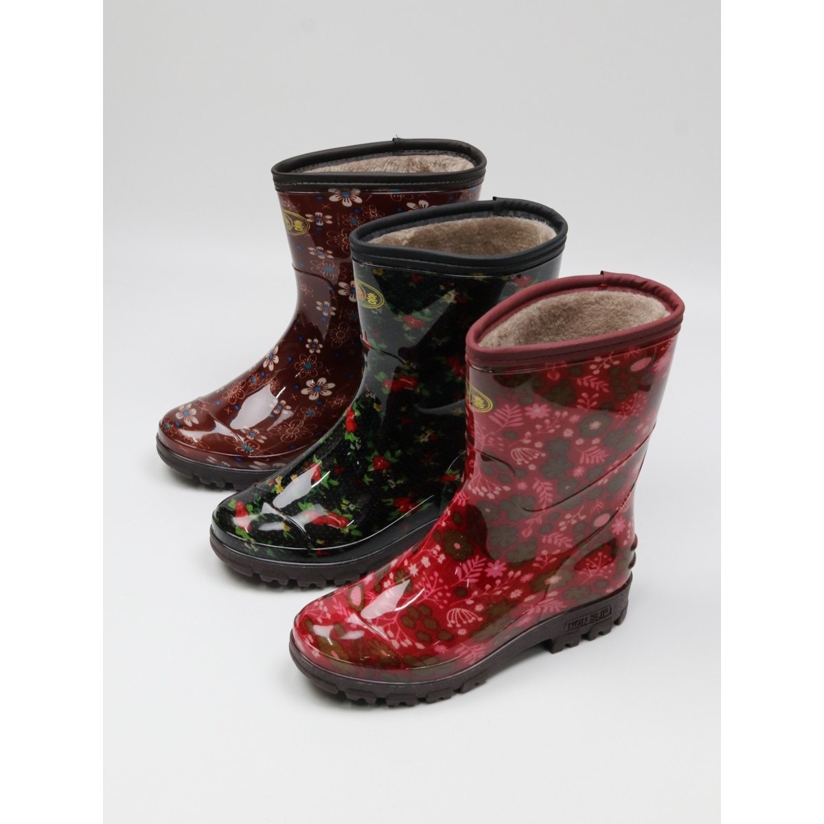 花柄の 防寒レインブーツミドルブーツ冬の長靴 韓国の女性ファッション 園芸用ブーツ レインシューズ レインブーツ 多用途防寒 ブーツ キッチン用 かわいい農場作業員 暖かいブーツ