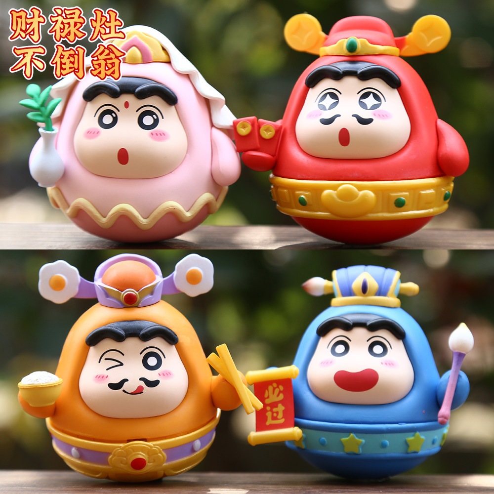 アニメの神々のしんちゃんフィギュアクリエイティブタンブラーマスコットデスクトップ装飾オーナメントをプレイ