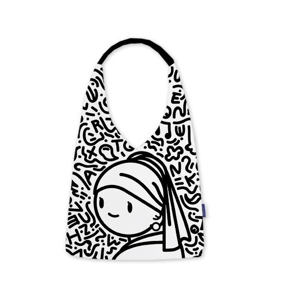 ショルダーバッグ レディース 大容量 カバン 真珠の耳飾りの少女 双面プリント ショルダーバッグ