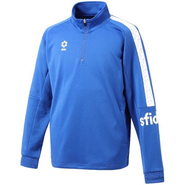 スフィーダ フットサルウエア SA-21813 BLU BP ウォームアップハーフジップトップ L ブルー