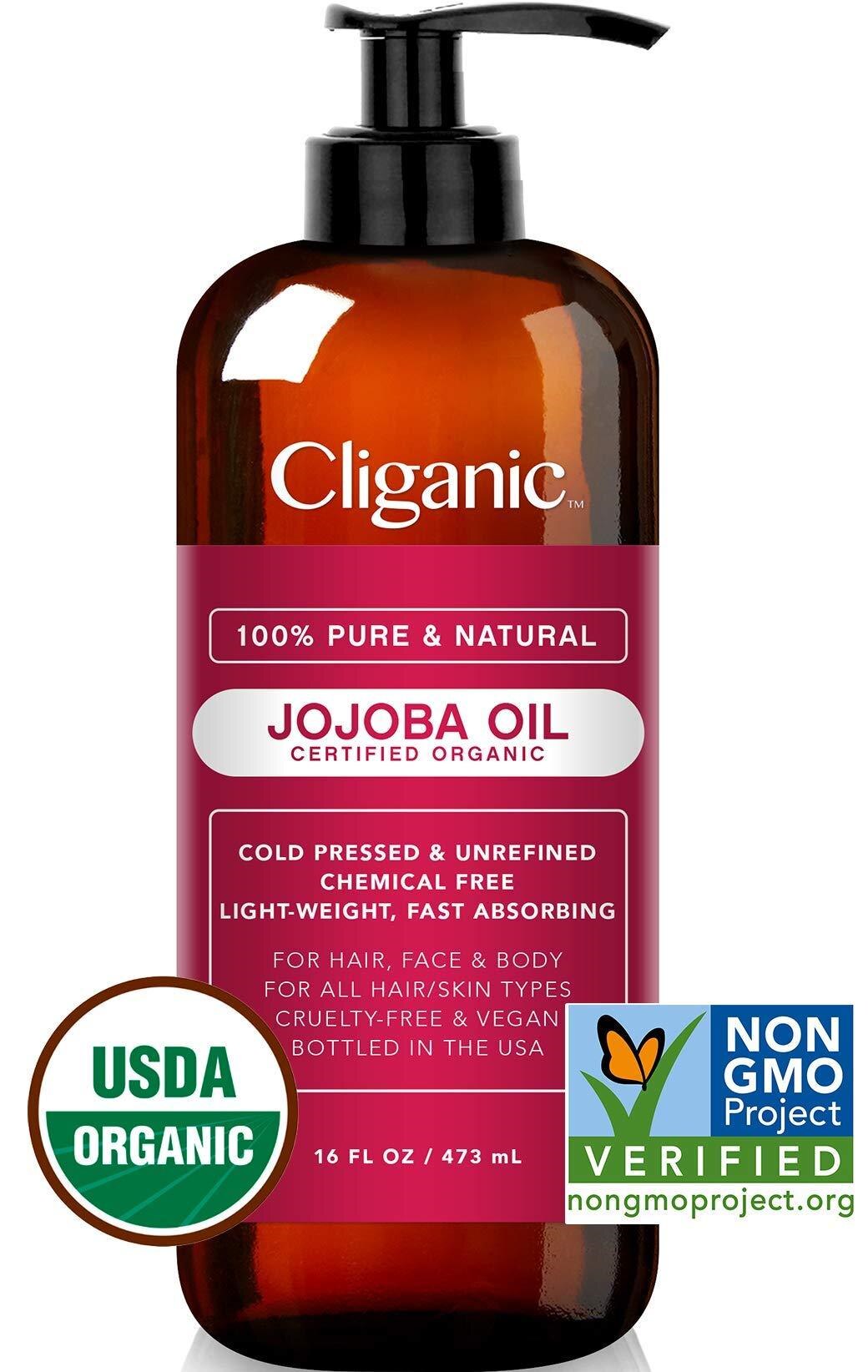 USDA Organic Jojoba Oil 16 oz with Pump, 100% Pure