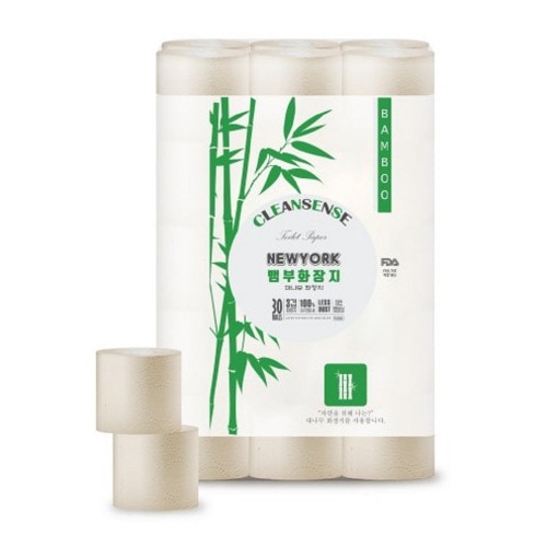 クリーンセンス蛇口竹トイレットペーパー3枚×30ロール×1パックきれいで安全なロールトイレットペーパートイレ