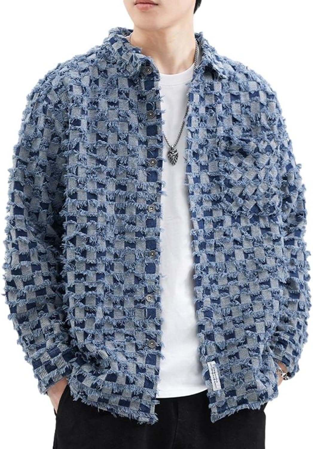 ジャケット メンズ お洒落 アウター チェック柄 アメカジ ストリート ヒップホップ 男性用 カジュアル ジャンパー 開襟 シャツジャケット 長袖 春秋 羽織り 薄手 軽量 防風 大きいサイ