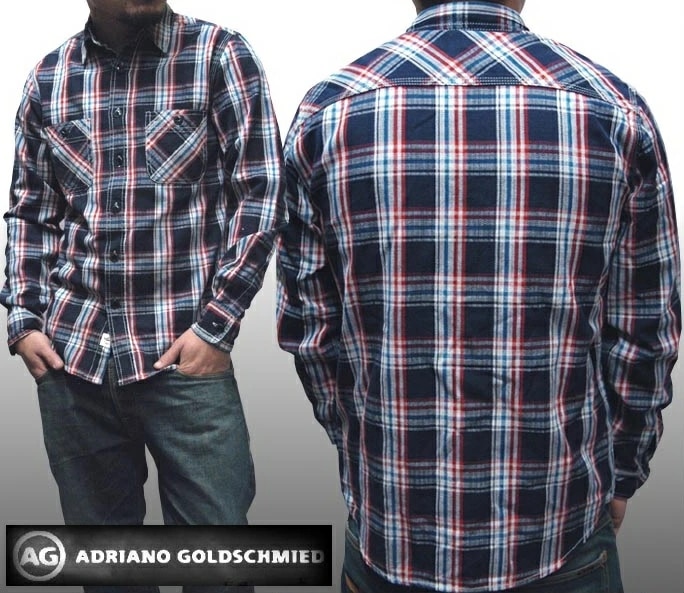 AGジーンズ カジュアルシャツ メンズ 長袖 チェックシャツ エージージーンズ シャツ AG Jeans 正規 アドリアーノ ゴールドシュミット 雑誌 掲載 LAセレブ カジュアル スタイル プレミア