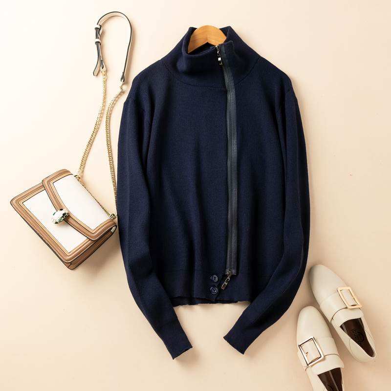 トップス セーター 袖あり 長袖 ハイネック タートルネック ファスナー 2way 3way ニット かわいい 大人可愛い きれいめ シンプル カジュアル 大人 上品 おしゃれ かっこいい 大人女子